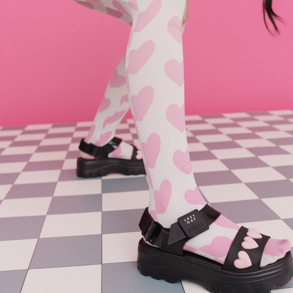 Lazy Oaf x Melissa Black & Pink Kick Off Sandal